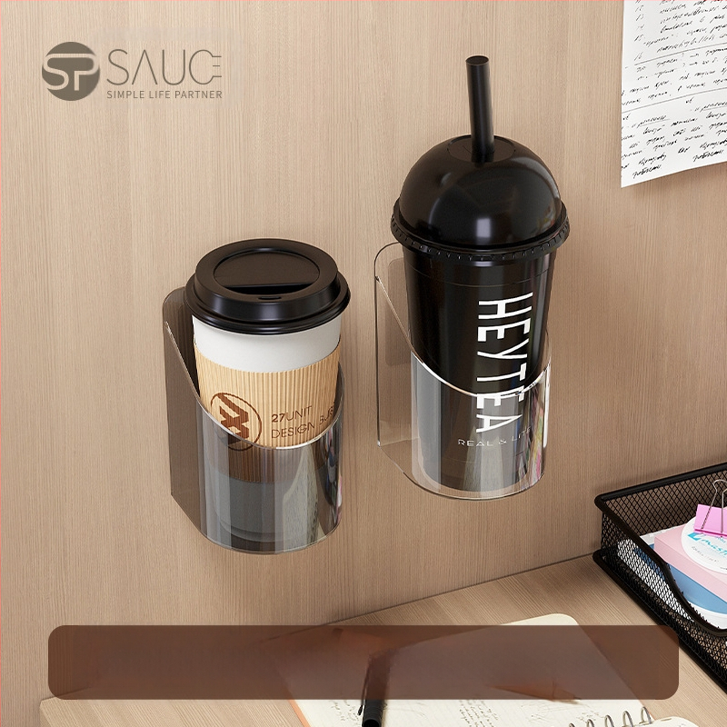 Multifunkcionális pohártároló doboz otthoni TV légkondicionáló távirányító fali polc lyukmentes akasztó konzol