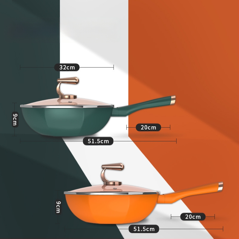 Maifani kivist kaheksanurkne pann mittenakkuva panniga paksendatud pann köögiwok majapidamise multifunktsionaalne wok-gaas universaalne