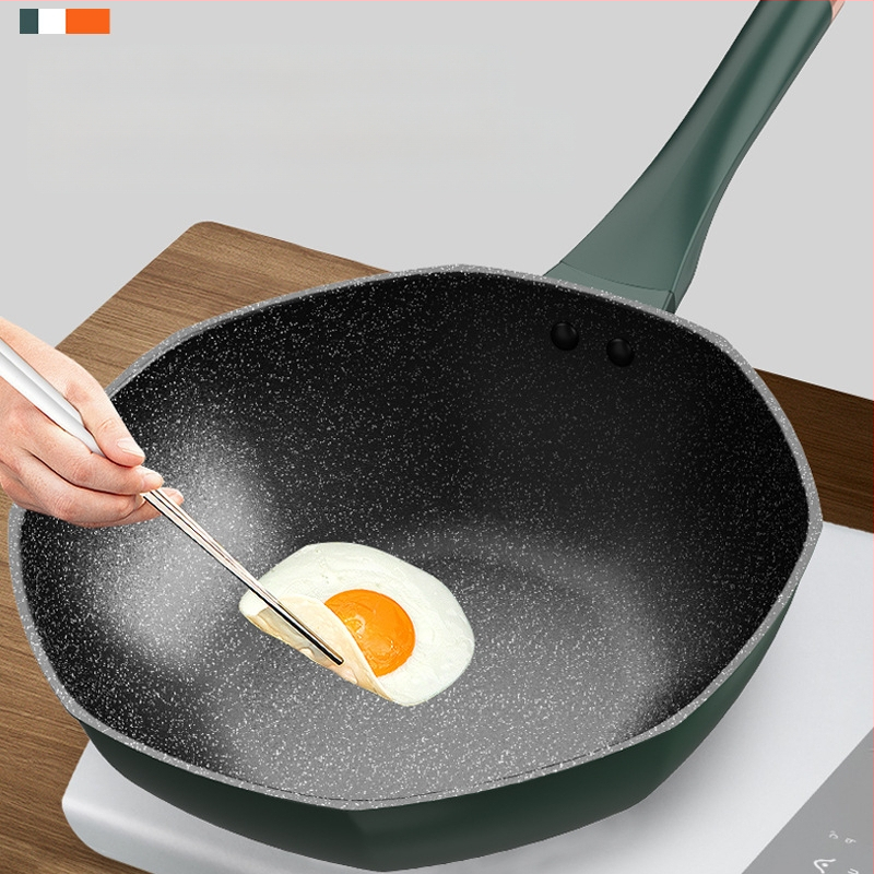 Maifani kivist kaheksanurkne pann mittenakkuva panniga paksendatud pann köögiwok majapidamise multifunktsionaalne wok-gaas universaalne