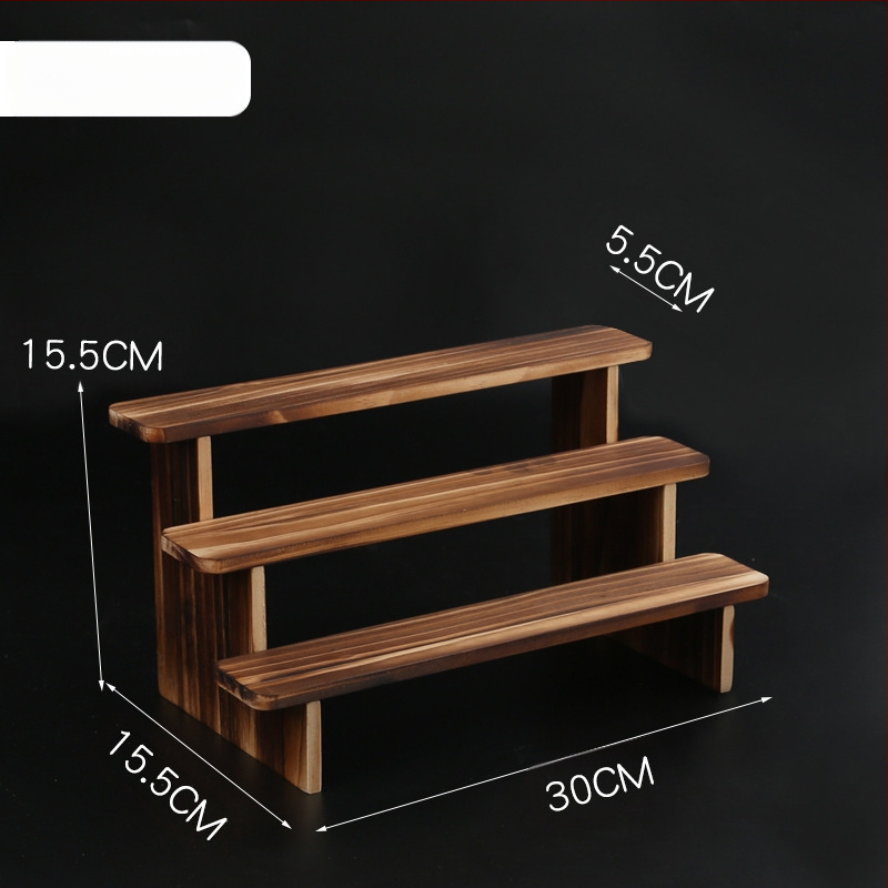 NM397 Raft de afișare din lemn masiv, suport de depozitare, suport de birou, la modă, de mână, cutie specială pentru jaluzele, raft pentru scară cu plante verzi cărnoase