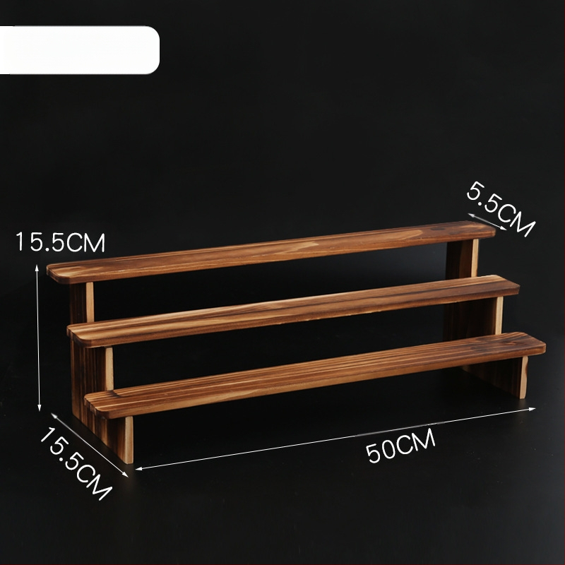 NM397 Raft de afișare din lemn masiv, suport de depozitare, suport de birou, la modă, de mână, cutie specială pentru jaluzele, raft pentru scară cu plante verzi cărnoase