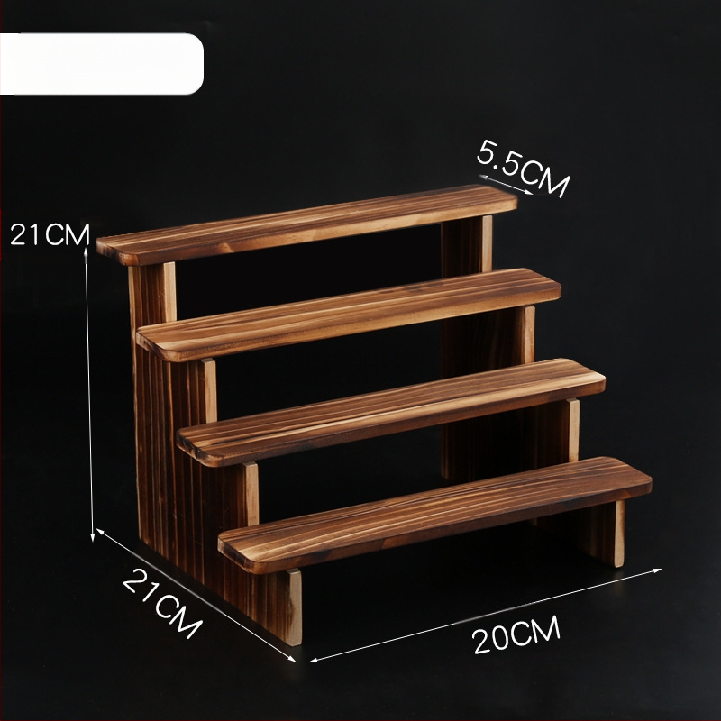 NM397 Raft de afișare din lemn masiv, suport de depozitare, suport de birou, la modă, de mână, cutie specială pentru jaluzele, raft pentru scară cu plante verzi cărnoase