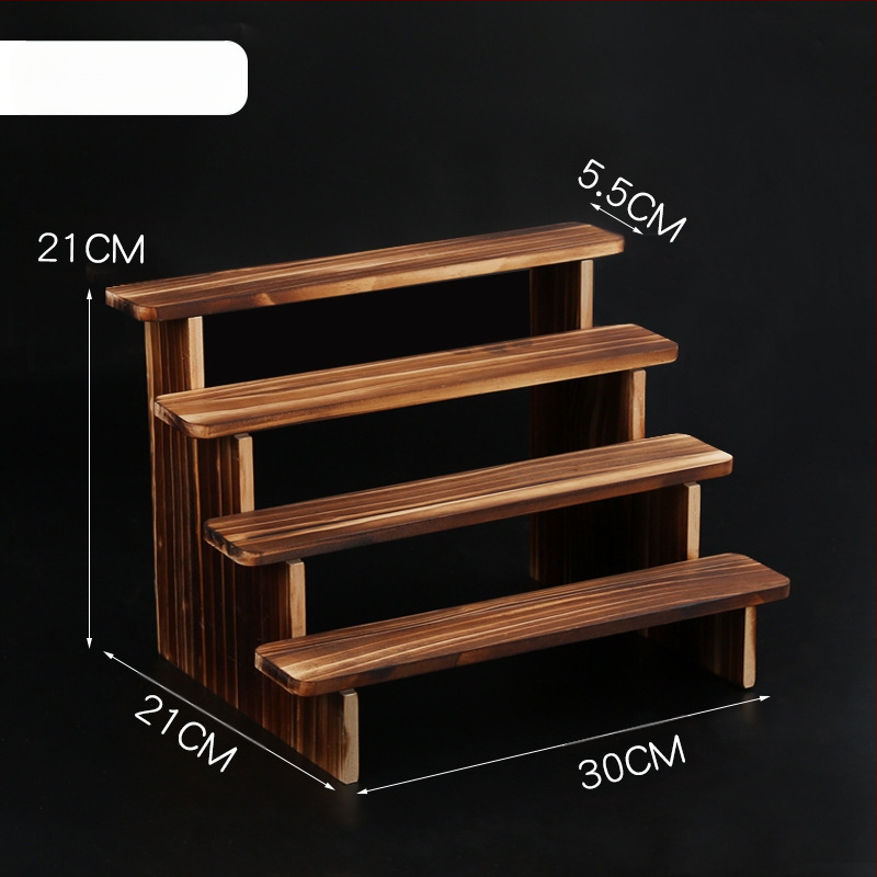 NM397 Raft de afișare din lemn masiv, suport de depozitare, suport de birou, la modă, de mână, cutie specială pentru jaluzele, raft pentru scară cu plante verzi cărnoase