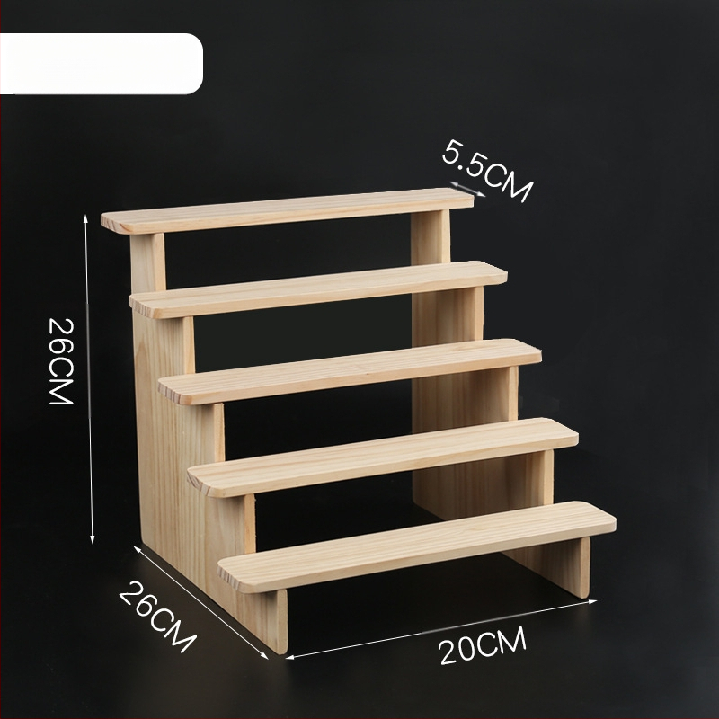 NM397 Raft de afișare din lemn masiv, suport de depozitare, suport de birou, la modă, de mână, cutie specială pentru jaluzele, raft pentru scară cu plante verzi cărnoase