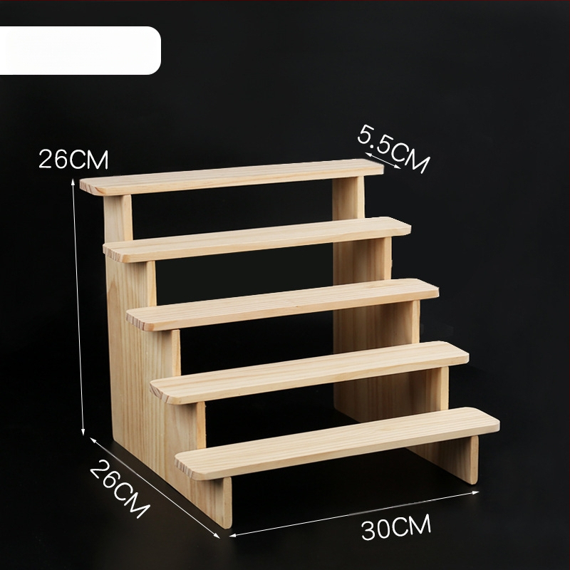 NM397 Raft de afișare din lemn masiv, suport de depozitare, suport de birou, la modă, de mână, cutie specială pentru jaluzele, raft pentru scară cu plante verzi cărnoase