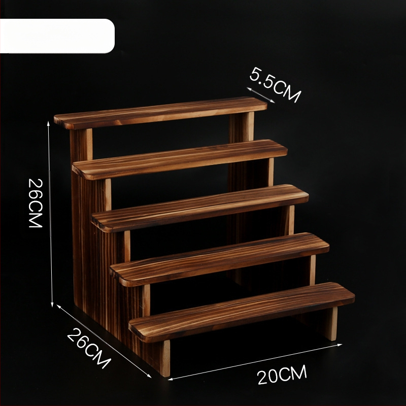 NM397 Raft de afișare din lemn masiv, suport de depozitare, suport de birou, la modă, de mână, cutie specială pentru jaluzele, raft pentru scară cu plante verzi cărnoase