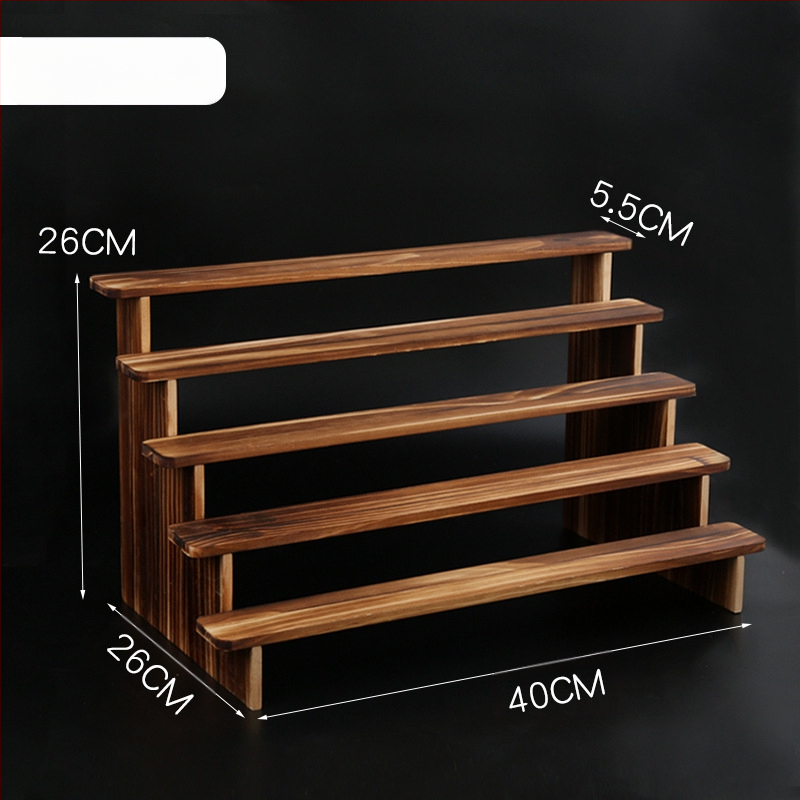 NM397 Raft de afișare din lemn masiv, suport de depozitare, suport de birou, la modă, de mână, cutie specială pentru jaluzele, raft pentru scară cu plante verzi cărnoase