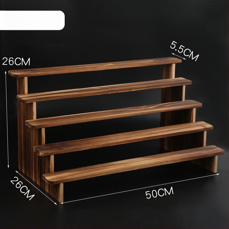 NM397 Raft de afișare din lemn masiv, suport de depozitare, suport de birou, la modă, de mână, cutie specială pentru jaluzele, raft pentru scară cu plante verzi cărnoase