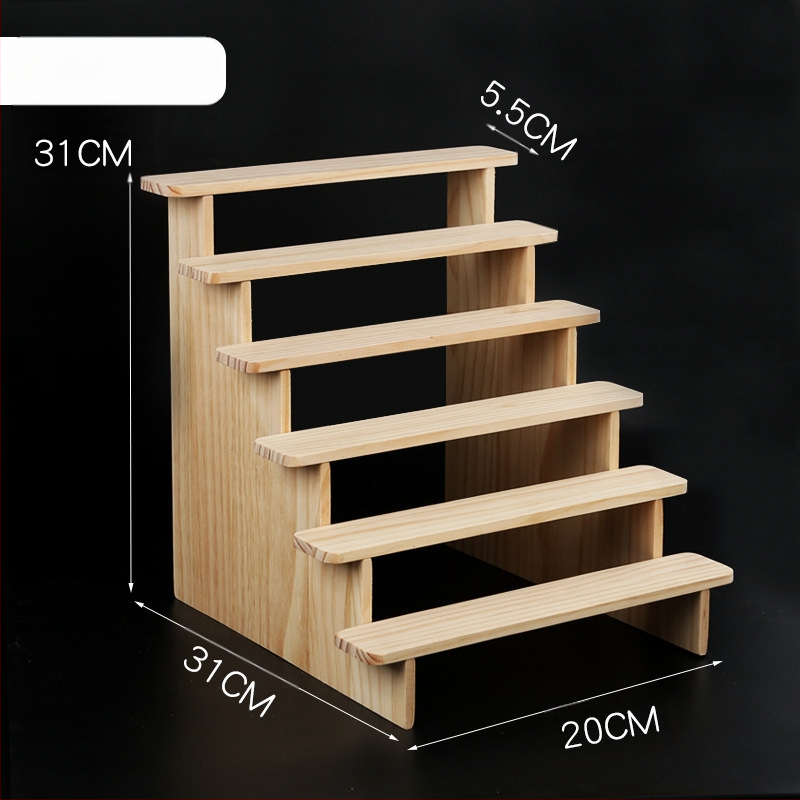 NM397 Raft de afișare din lemn masiv, suport de depozitare, suport de birou, la modă, de mână, cutie specială pentru jaluzele, raft pentru scară cu plante verzi cărnoase