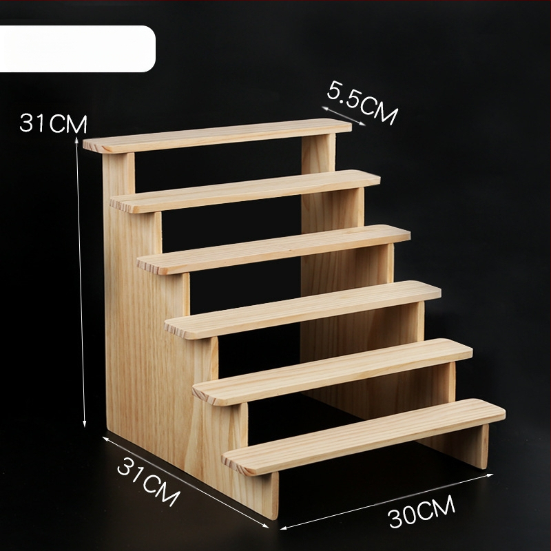 NM397 Raft de afișare din lemn masiv, suport de depozitare, suport de birou, la modă, de mână, cutie specială pentru jaluzele, raft pentru scară cu plante verzi cărnoase