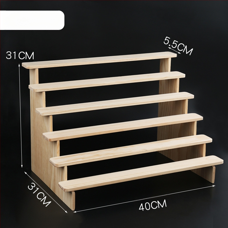 NM397 Raft de afișare din lemn masiv, suport de depozitare, suport de birou, la modă, de mână, cutie specială pentru jaluzele, raft pentru scară cu plante verzi cărnoase