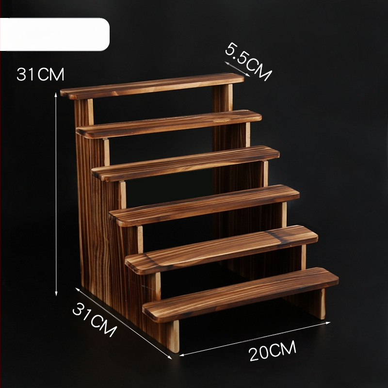 NM397 Raft de afișare din lemn masiv, suport de depozitare, suport de birou, la modă, de mână, cutie specială pentru jaluzele, raft pentru scară cu plante verzi cărnoase