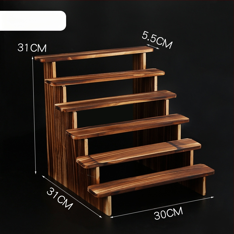 NM397 Raft de afișare din lemn masiv, suport de depozitare, suport de birou, la modă, de mână, cutie specială pentru jaluzele, raft pentru scară cu plante verzi cărnoase
