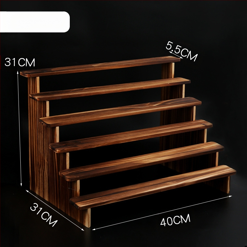 NM397 Raft de afișare din lemn masiv, suport de depozitare, suport de birou, la modă, de mână, cutie specială pentru jaluzele, raft pentru scară cu plante verzi cărnoase