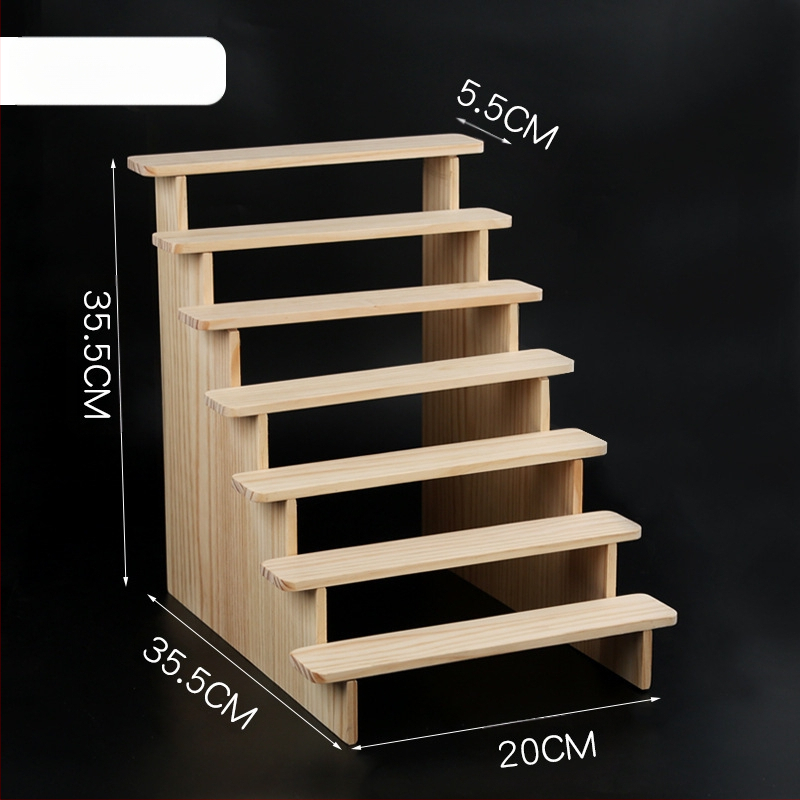 NM397 Raft de afișare din lemn masiv, suport de depozitare, suport de birou, la modă, de mână, cutie specială pentru jaluzele, raft pentru scară cu plante verzi cărnoase