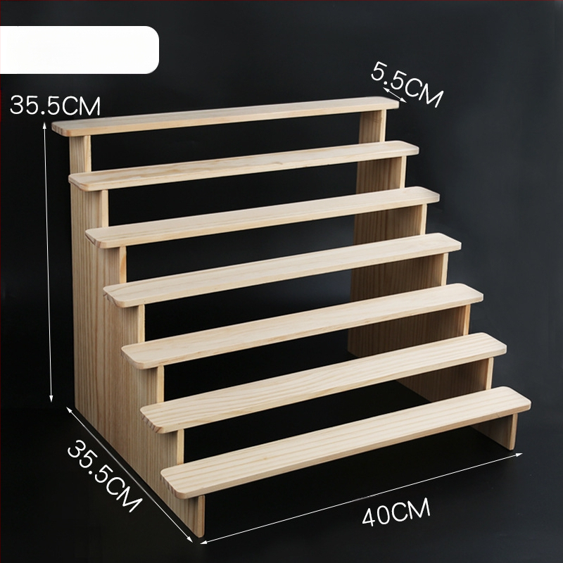 NM397 Raft de afișare din lemn masiv, suport de depozitare, suport de birou, la modă, de mână, cutie specială pentru jaluzele, raft pentru scară cu plante verzi cărnoase
