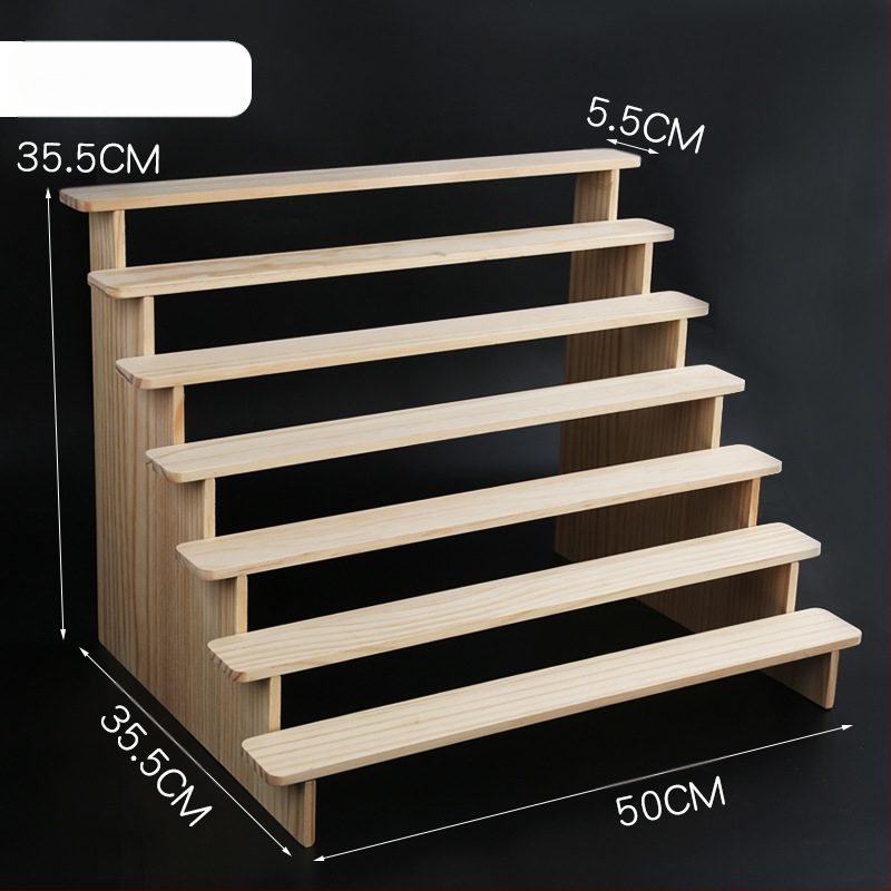 NM397 Raft de afișare din lemn masiv, suport de depozitare, suport de birou, la modă, de mână, cutie specială pentru jaluzele, raft pentru scară cu plante verzi cărnoase