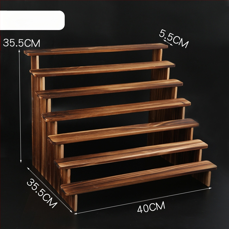 NM397 Raft de afișare din lemn masiv, suport de depozitare, suport de birou, la modă, de mână, cutie specială pentru jaluzele, raft pentru scară cu plante verzi cărnoase