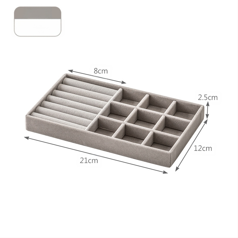 Határokon átnyúló fiókos flanel tálca ékszerdoboz kis méretű ékszer fülbevalók fülbevalók gyűrű fülbevalók nyaklánc tárolódoboz