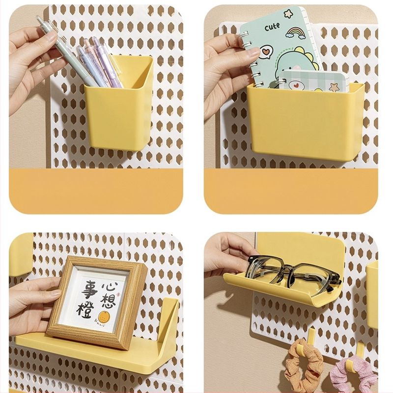 Стелаж за съхранение на дупки в общежитие, без перфоратор, кука за студентско бюро, стенен стелаж за съхранение, аксесоари за довършителни работи на плота