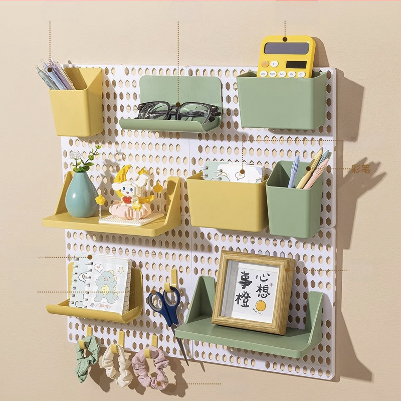 Стелаж за съхранение на дупки в общежитие, без перфоратор, кука за студентско бюро, стенен стелаж за съхранение, аксесоари за довършителни работи на плота