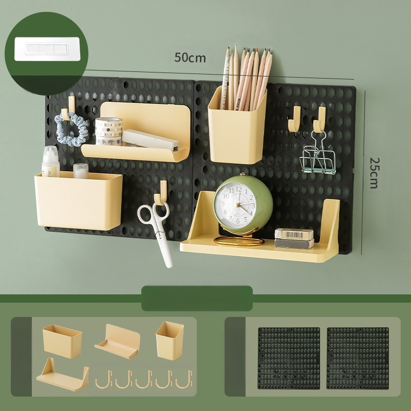 Стелаж за съхранение на дупки в общежитие, без перфоратор, кука за студентско бюро, стенен стелаж за съхранение, аксесоари за довършителни работи на плота