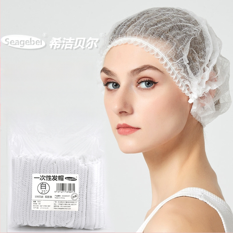 Vienreizējās lietošanas sloksnes vāciņa putekļu vāciņš neausta skaistumkopšanas salona darba cepure virtuvei, eļļas necaurlaidīgs, dūmu necaurlaidīgs pārsegs, 100 gab.