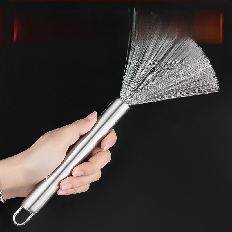 Nerūsējošā tērauda virtuves birste ar garu rokturi, pagarināta podu mazgāšanas podu dekontaminācijas tīrīšanas birste