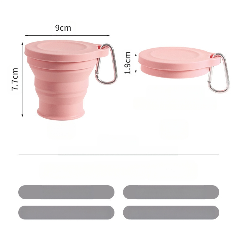 Φορητό πτυσσόμενο ποτήρι νερού Φορητό ποτήρι στοματικού διαλύματος συμπίεσης Σιλικόνης Κύπελλο ταξιδιού για υπαίθριες κατασκηνώσεις Πτυσσόμενο ποτήρι δοντιών κατάλληλο για τρόφιμα