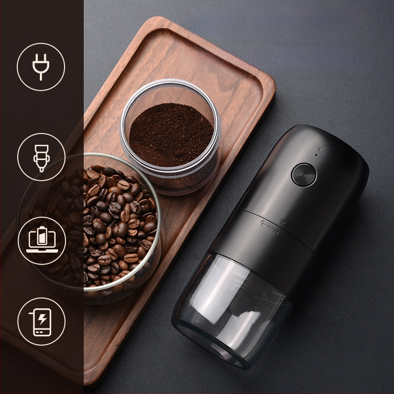 Kavos pupelių malūnėlis Kempingo nešiojamas kavos aparatas Kavos pupelių malūnėlis USB įkrovimas Elektrinis kavos pupelių malūnėlis