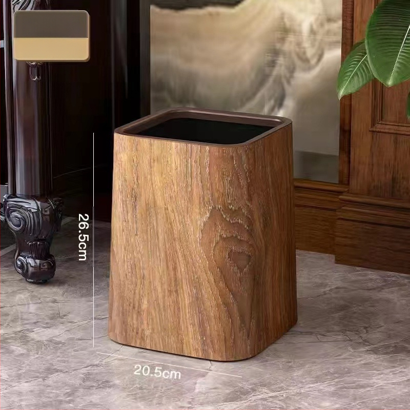 Vintāžas koka imitācijas atkritumu tvertne mājsaimniecības kafijas galdiņš tējas istaba dzīvojamā istaba virtuve vannas istaba lielas ietilpības papīra tvertne plastmasas spainis