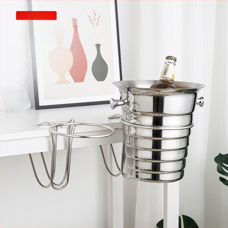 Нов удебелен настолен висок стелаж от неръждаема стомана, скоба за съхранение на KTV кофа за лед, кофа за шампанско, кофа за червено вино с лед