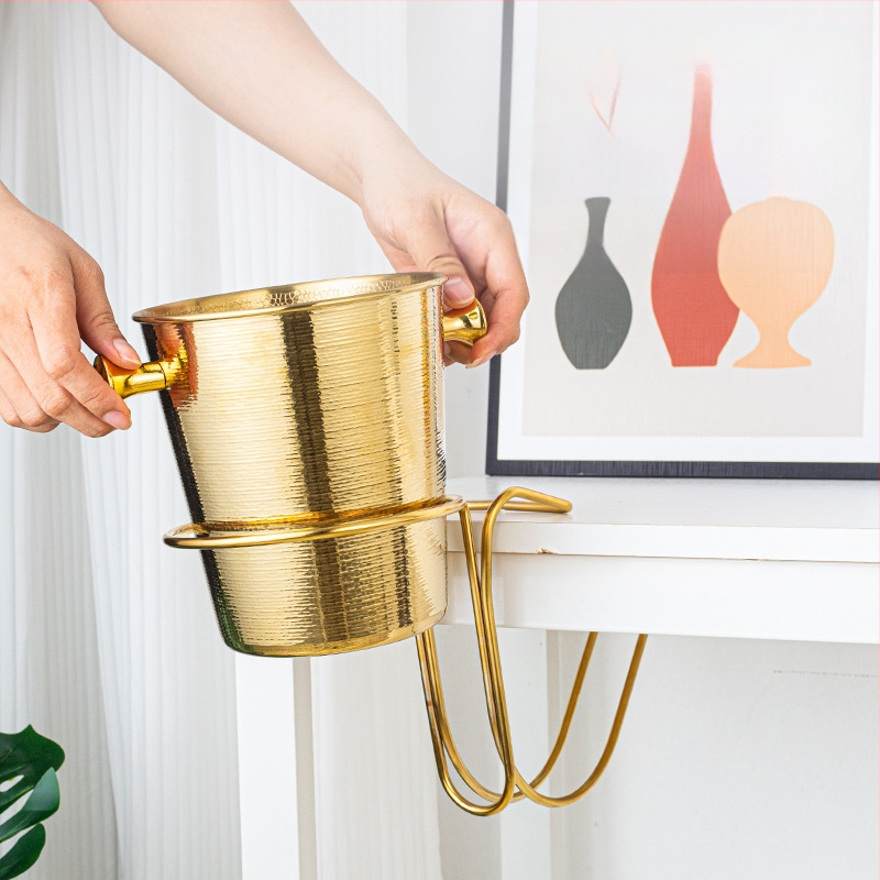 Нов удебелен настолен висок стелаж от неръждаема стомана, скоба за съхранение на KTV кофа за лед, кофа за шампанско, кофа за червено вино с лед