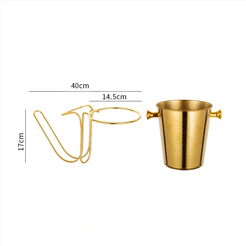 Нов удебелен настолен висок стелаж от неръждаема стомана, скоба за съхранение на KTV кофа за лед, кофа за шампанско, кофа за червено вино с лед