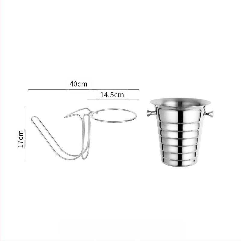 Нов удебелен настолен висок стелаж от неръждаема стомана, скоба за съхранение на KTV кофа за лед, кофа за шампанско, кофа за червено вино с лед