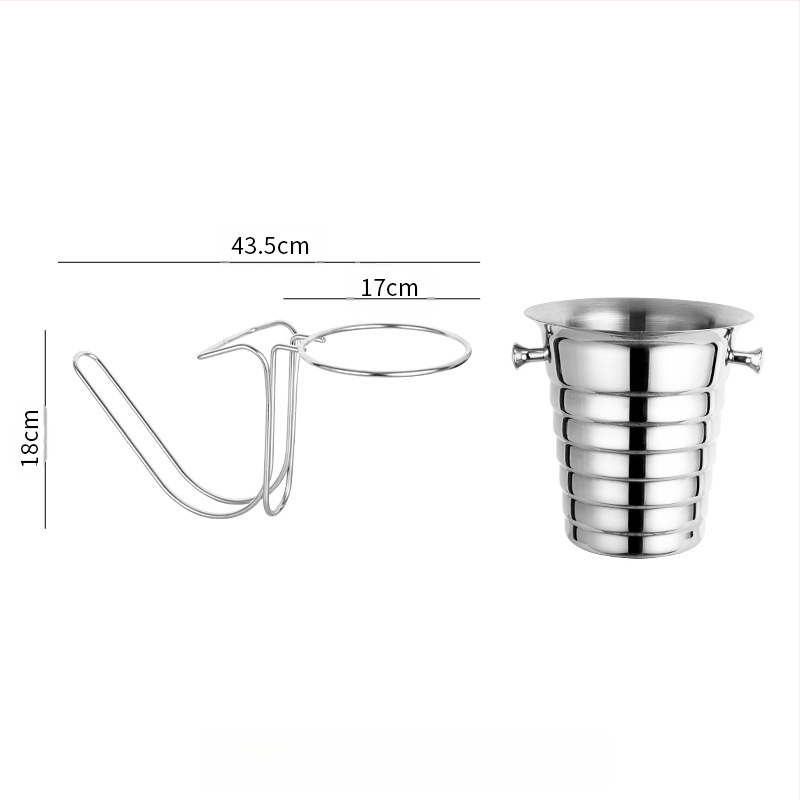 Нов удебелен настолен висок стелаж от неръждаема стомана, скоба за съхранение на KTV кофа за лед, кофа за шампанско, кофа за червено вино с лед