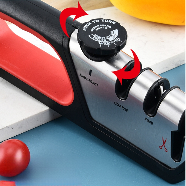 Piiriülene majapidamises kasutatav tipptasemel noateritaja, reguleeritav volframterasest kolm-ühes multifunktsionaalne kääride teritamise artefakti tööriist