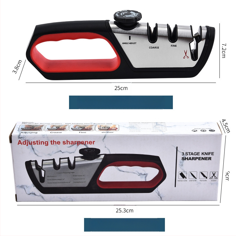 Piiriülene majapidamises kasutatav tipptasemel noateritaja, reguleeritav volframterasest kolm-ühes multifunktsionaalne kääride teritamise artefakti tööriist