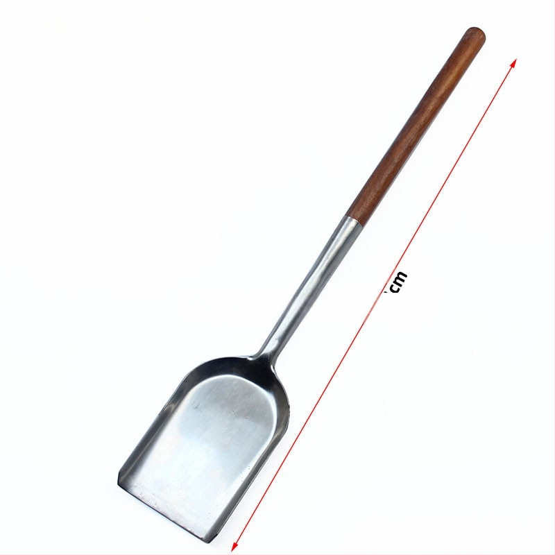 Nerūdijančio plieno medinė rankena gaisro gesinimo kastuvas anglies kastuvas pelenų šlakas gaisro malimas pelenų kastuvas gaisro gesinimo kastuvas anglių kastuvas malkos krosnis gaisro įrankis šiukšlių kastuvas