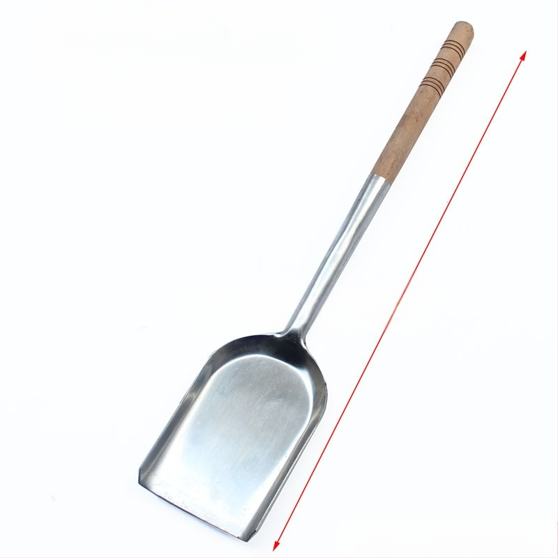 Nerūdijančio plieno medinė rankena gaisro gesinimo kastuvas anglies kastuvas pelenų šlakas gaisro malimas pelenų kastuvas gaisro gesinimo kastuvas anglių kastuvas malkos krosnis gaisro įrankis šiukšlių kastuvas