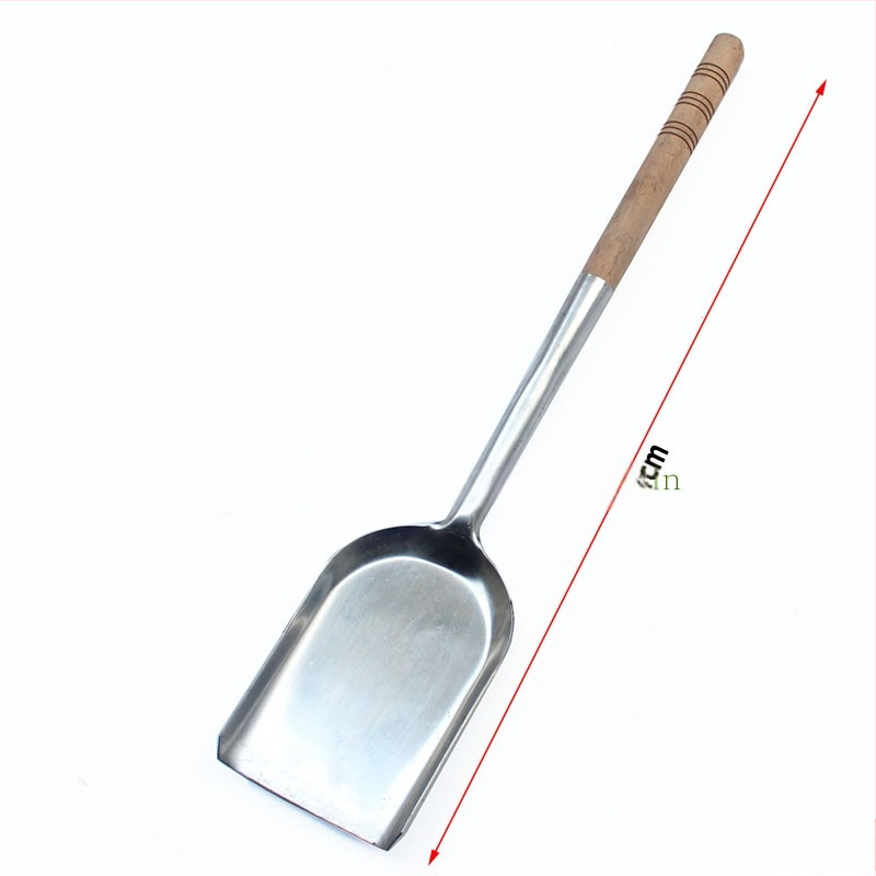 Nerūdijančio plieno medinė rankena gaisro gesinimo kastuvas anglies kastuvas pelenų šlakas gaisro malimas pelenų kastuvas gaisro gesinimo kastuvas anglių kastuvas malkos krosnis gaisro įrankis šiukšlių kastuvas