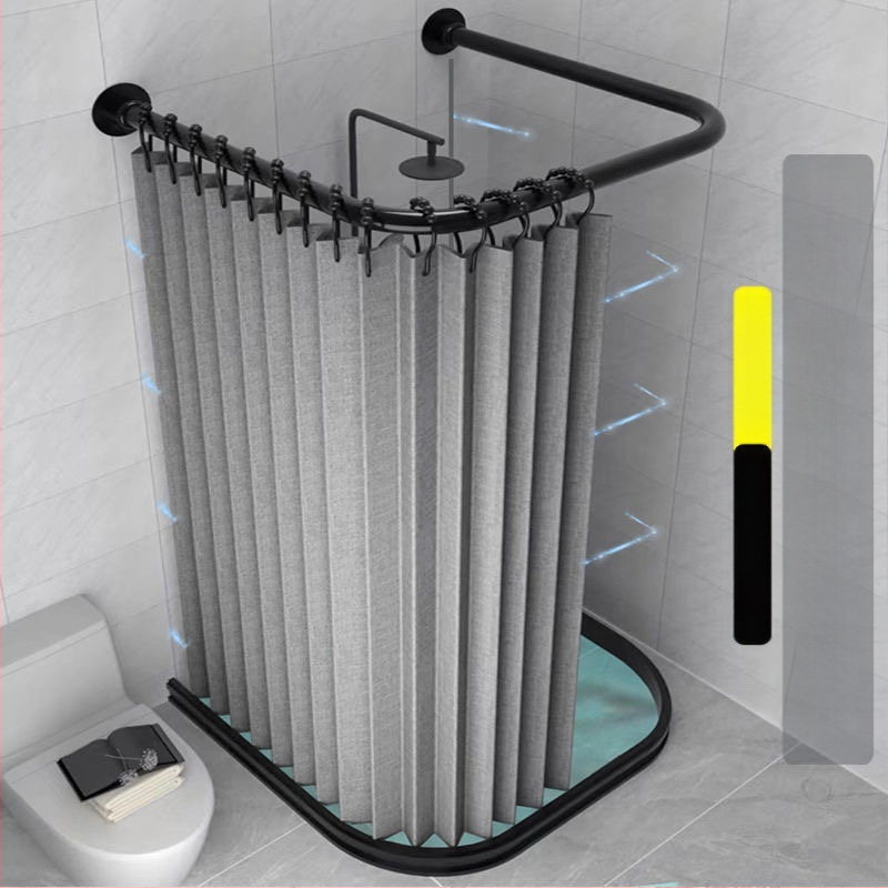 Kokkupandav magnetiline vannitoa dušikardina komplekt ilma augustamata U-kujulise vardaga duširuumi veekindel vahesein kuiv- ja märgeraldus