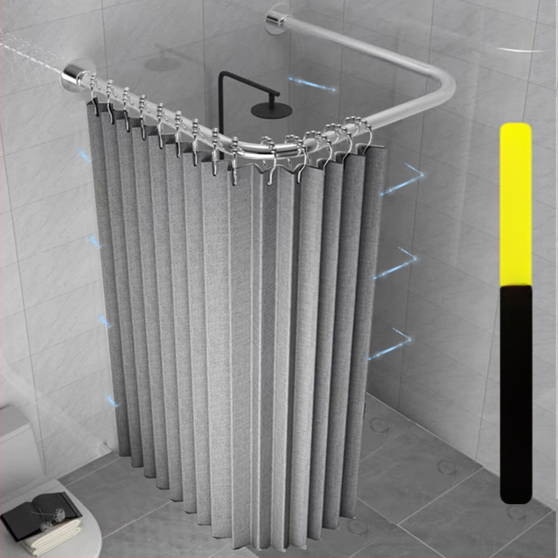 Kokkupandav magnetiline vannitoa dušikardina komplekt ilma augustamata U-kujulise vardaga duširuumi veekindel vahesein kuiv- ja märgeraldus