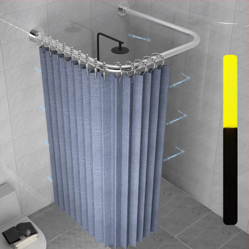 Kokkupandav magnetiline vannitoa dušikardina komplekt ilma augustamata U-kujulise vardaga duširuumi veekindel vahesein kuiv- ja märgeraldus