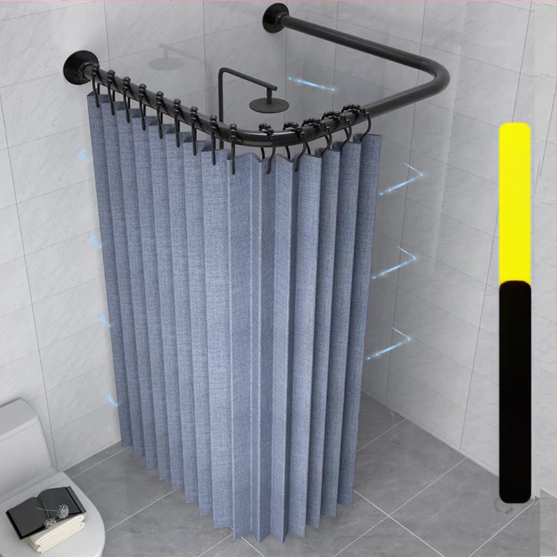 Kokkupandav magnetiline vannitoa dušikardina komplekt ilma augustamata U-kujulise vardaga duširuumi veekindel vahesein kuiv- ja märgeraldus