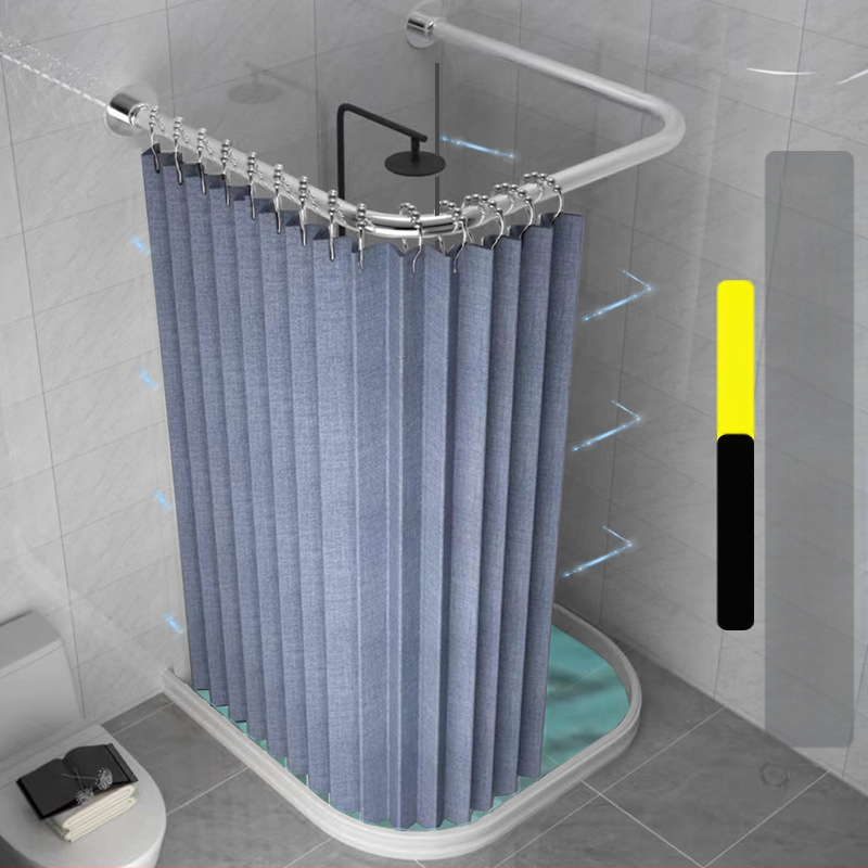 Kokkupandav magnetiline vannitoa dušikardina komplekt ilma augustamata U-kujulise vardaga duširuumi veekindel vahesein kuiv- ja märgeraldus