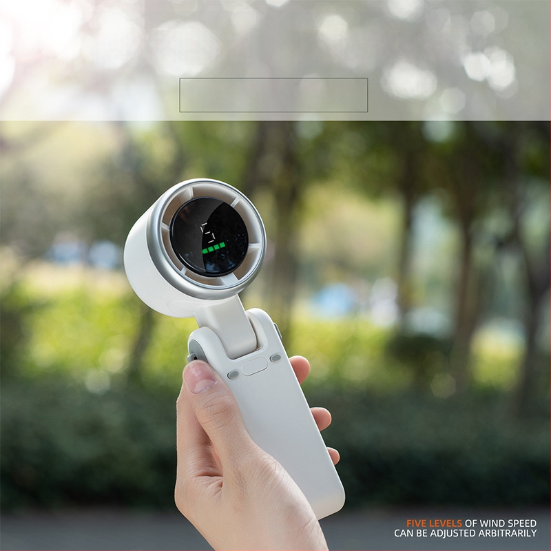 Határokon átnyúló penge nélküli nyakventilátor digitális kijelzővel, turbóventilátorral, összecsukható, kézi, hordozható elektromos ventilátor logógenerátorral