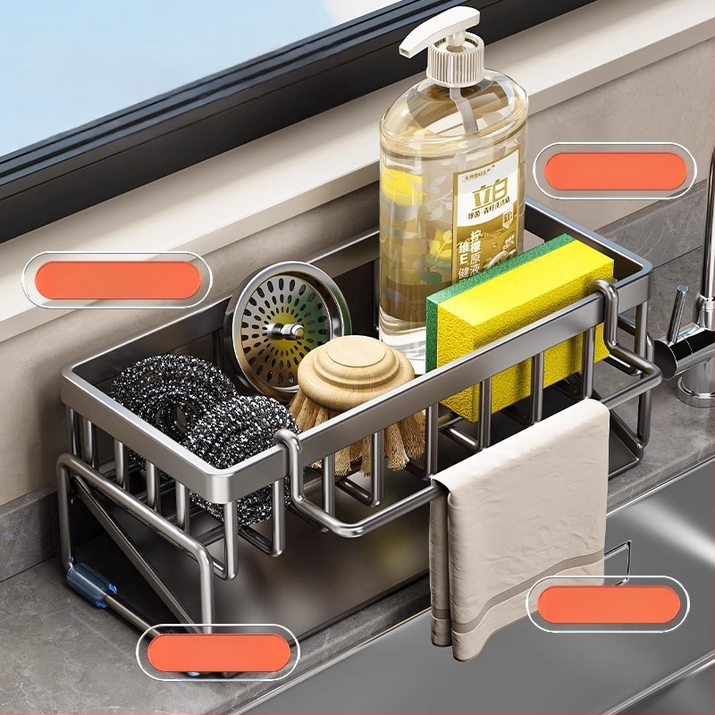 Köögi hoiuriiul, kraanikausi kuivatusrest, süsinikterasest kraan nõudepesuks ja puhastamiseks, terasest traadist kuuliga hoiuriiuli artefakt