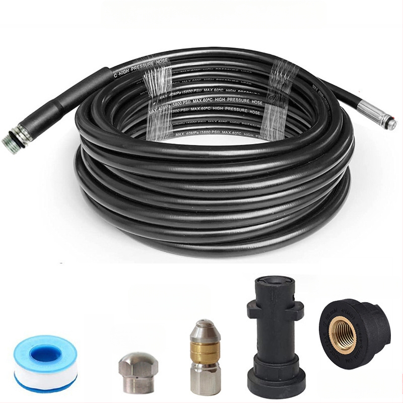 Tarpvalstybiniu mastu parduodama „Kach K“ serijos aukšto slėgio automobilių plovimo mašina, skirta kanalizacijos vamzdžių valymui su besisukančiu antgaliu.