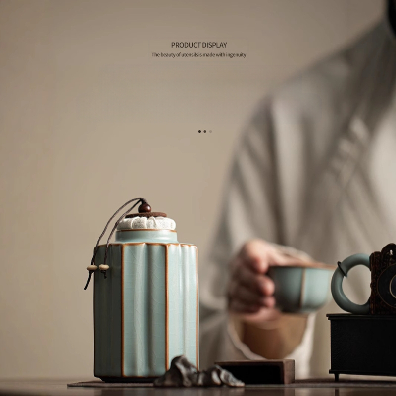 Βάζο τσαγιού Dehua Ru κεραμικό βάζο τσαγιού σφραγισμένο οικιακό κινέζικο φορητό βάζο αποθήκευσης τσαγιού